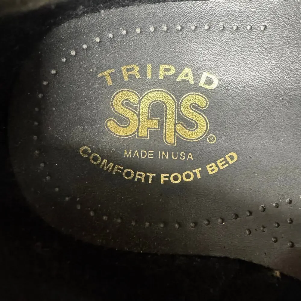 SAS Jewel Black Leather Loafers Comfort Diabetic Shoes Size 9